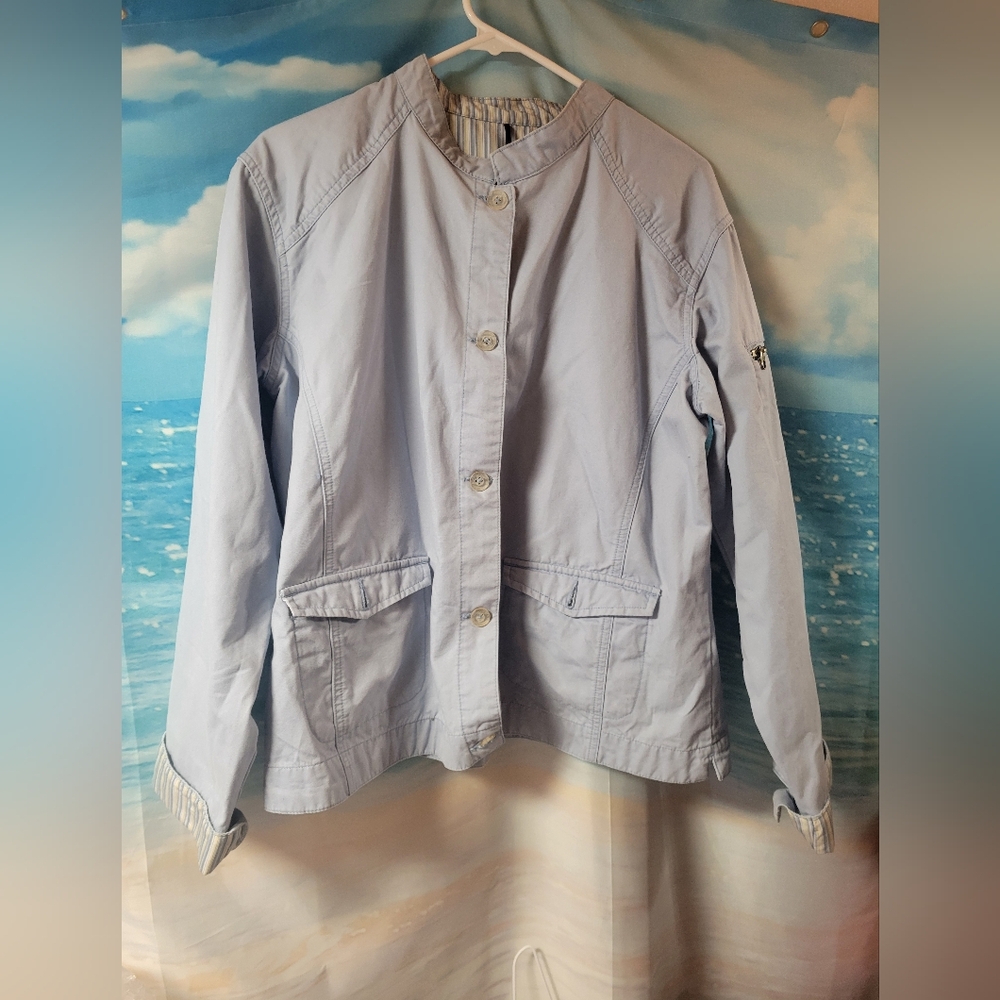 Columbia Button Up‎ Baby Blue Chore Jacket Women's Size XL